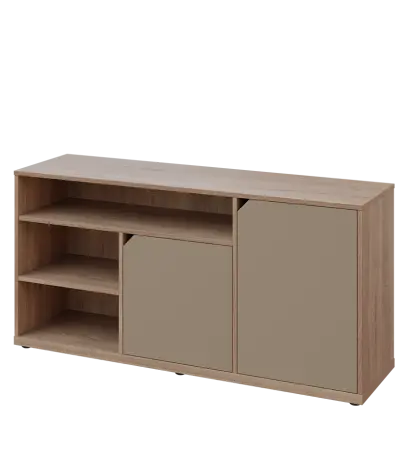 KU2-15DN3 P skříňka nízká 2-dveřová, nika, 740x1522x400, provedení pravé, dub bardolino/latte